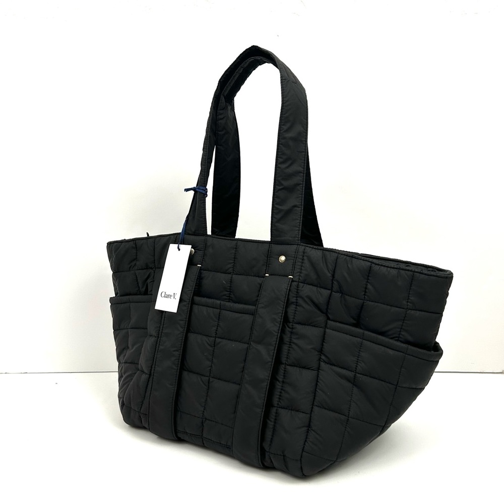 NEW Clare V. Le Box Tote Sportif Bag Black Quilted